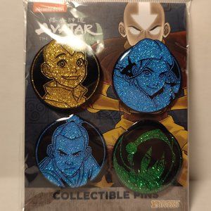 Official Avatar The Last Airbender Enamel Pin Set: Aang Sokka Katara Toph